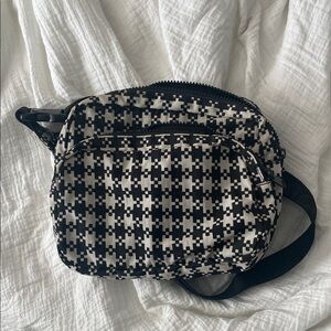 Black and White Pixel Gingham Baggu Fanny Pack